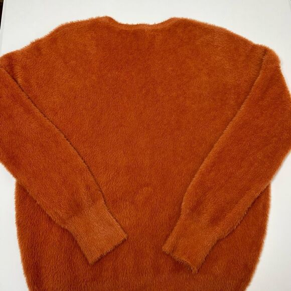 Lolita Milano Long Sleeve Eyelash Sweater Knit Top In Rust size M - Picture 9 of 15